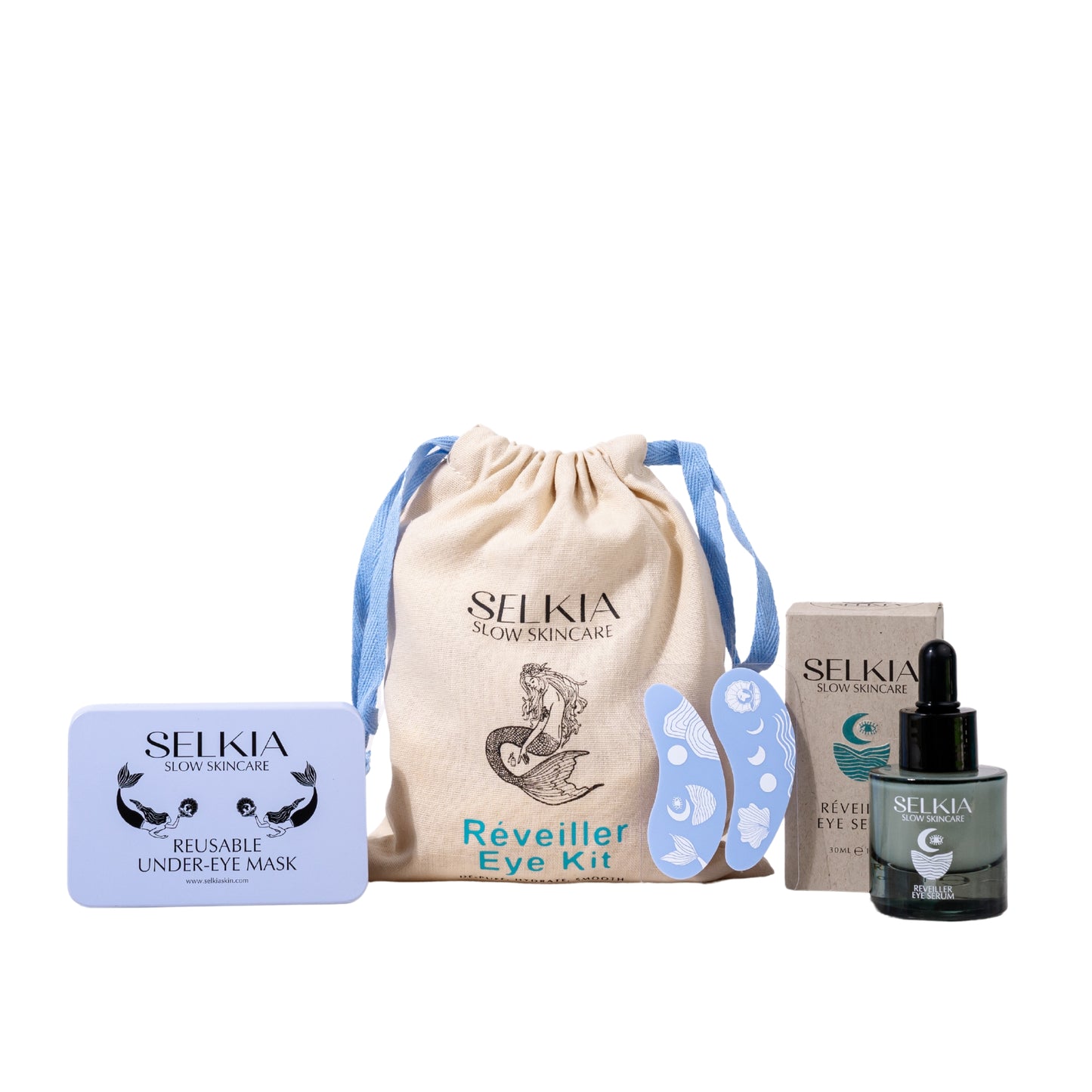 Reusable Silicone Eye Mask and Potent Eye Serum - Selkia Skincare
